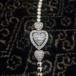 21kp Dubai Jewelry Gold and Silver Heart Pendant Bracelet